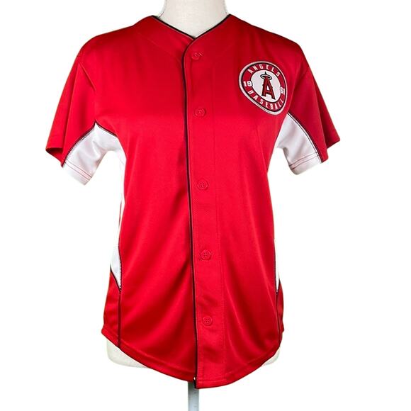 Majestic Red Baseball Jersey with PUJOLS Logo Kids Size M - Picture 1 of 3